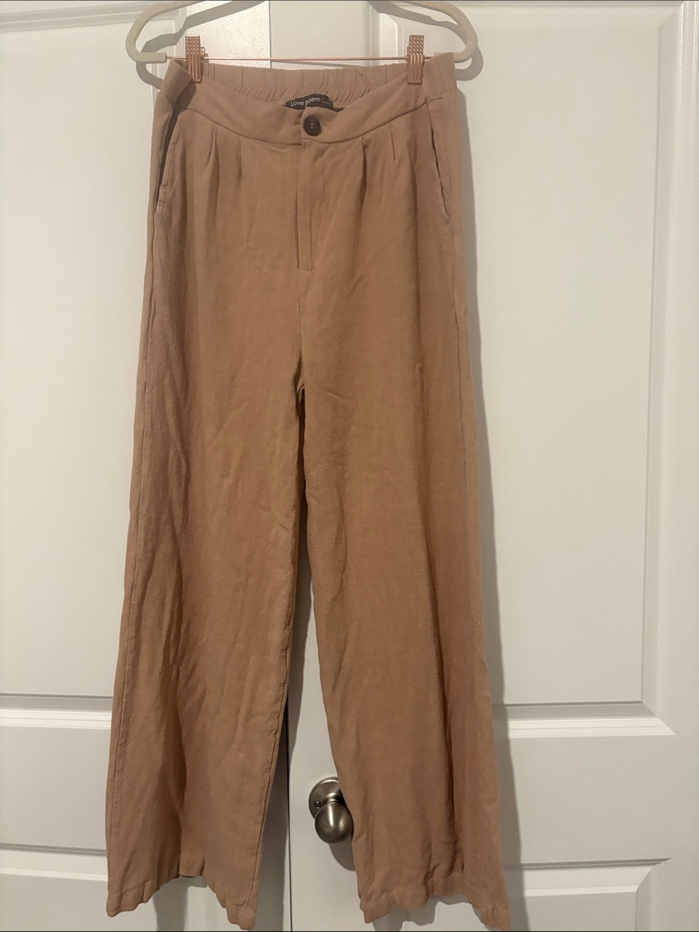 Love Poem Wide Leg Men's Pants in Tan